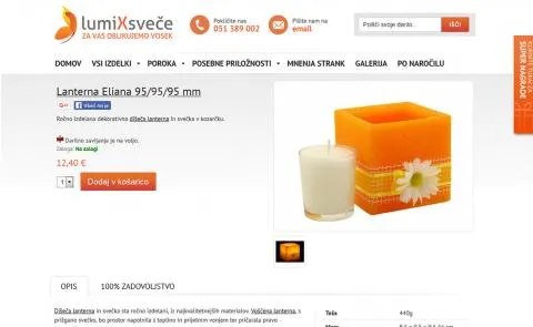 Lumix sveče stran artikla