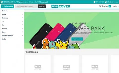 MobiCover - vstopna stran