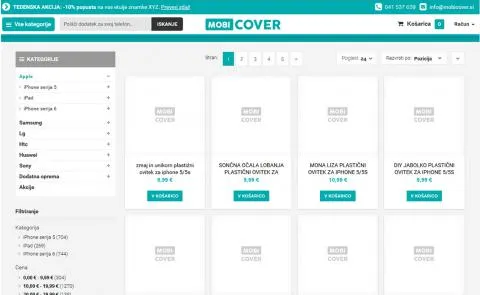 MobiCover - katalog artiklov