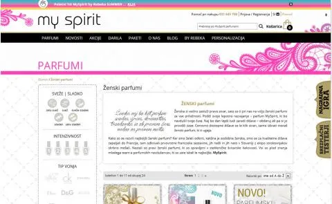 My Spirit katalog in filtriranje