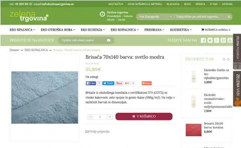 Zelena trgovina stran artikla