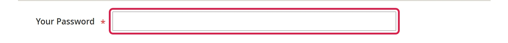 Your Password field at the bottom of the user form