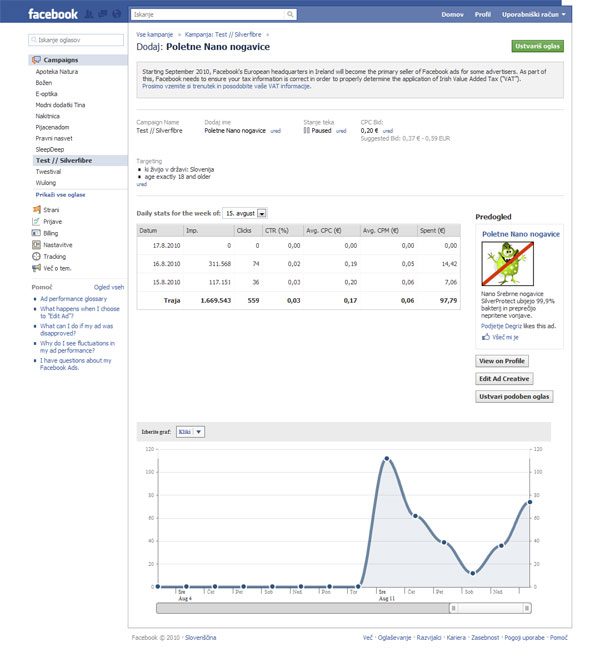 facebook advertising example